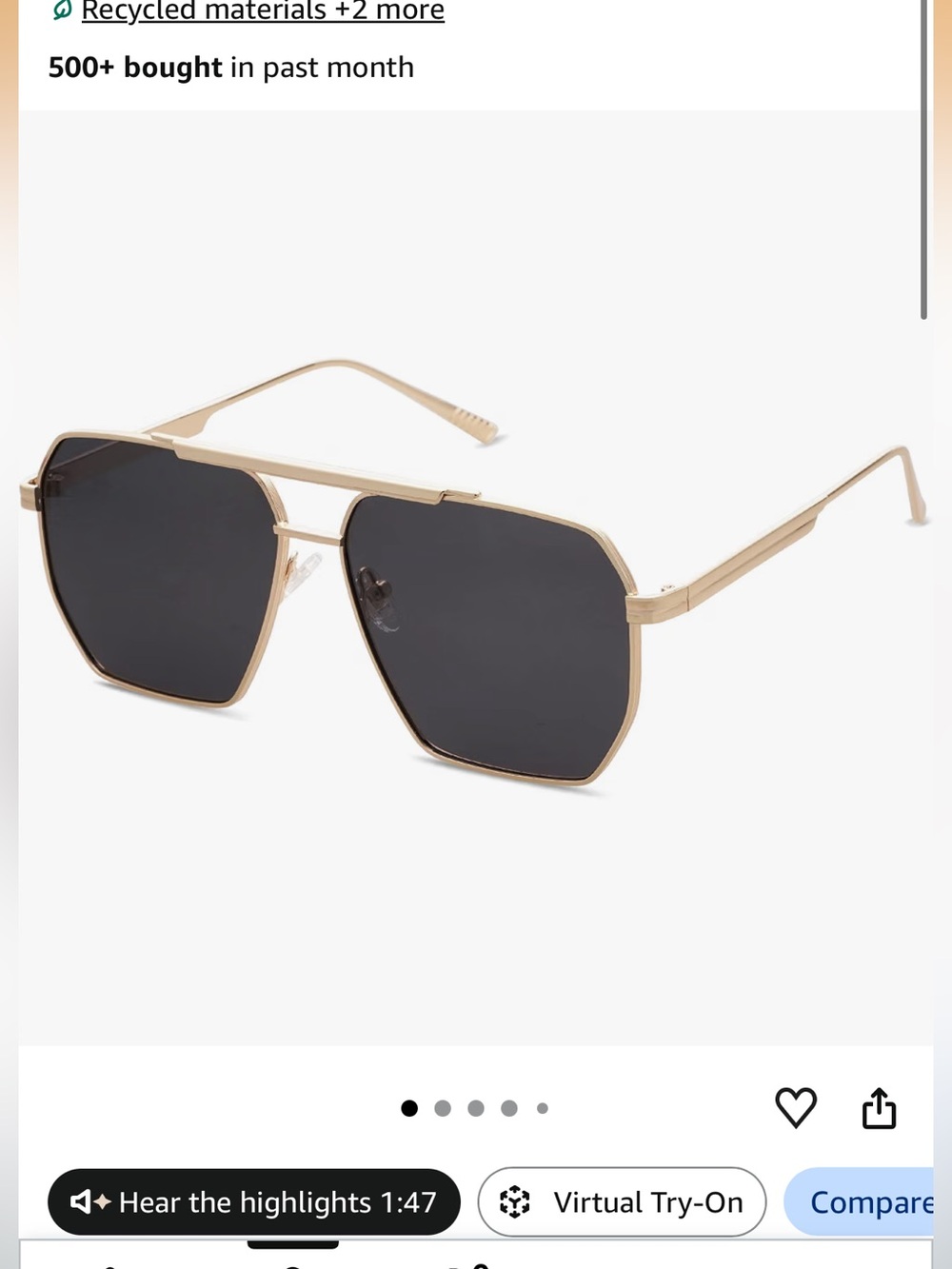 Sunglasses Gold Frame